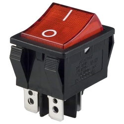Red On/Off Rocker Switch with Indicator Light
