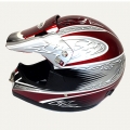 Red / Silver Motocross Helmet Model: KY112 Style #11