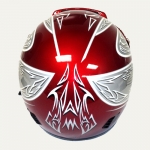 Red / Silver Motocross Helmet Model: KY112 Style #11