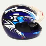 Blue / White Full-Face Motorcycle Helmet Model: KY106 Style #85