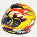 Yellow /  Red Full-Face Motorcycle Helmet Model: KY106 Style #85