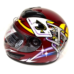 Red (Playing Cards) Full-Face Motorcycle Helmet Model: KY111 Style #175