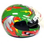 Green / Red Full-Face Motorcycle Helmet Model: KY106 Style #35