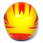 Yellow / Red Full-Face Motorcycle Helmet Model: KY106 Style #87