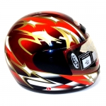 Maroon / Red Full-Face Motorcycle Helmet Model: KY106 Style #60